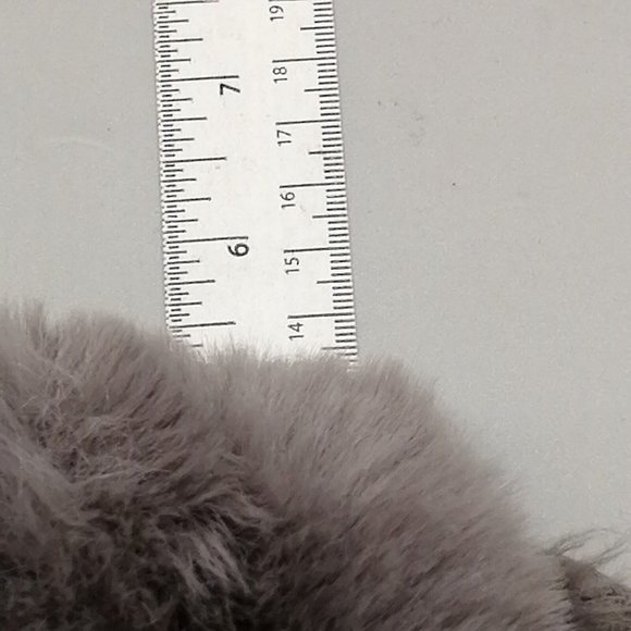 Express Womens Flat Heel Slide Slippers Faux Fur Gray Sz M 7-8 - Picture 9 of 10